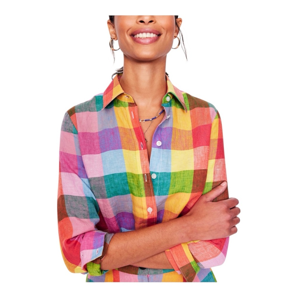 Boden Multicolor Plaid Button Down Shirt